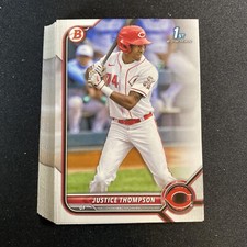2022 Bowman Justice Thompson 1st Bowman Lot Paper Lot Of 25