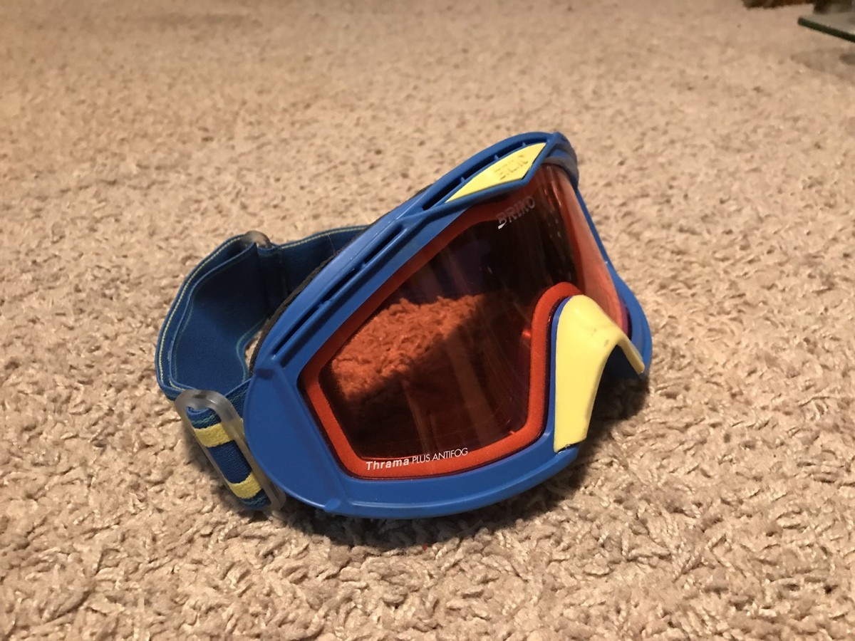 Briko Thrama Plus Anifog Blue And Yellow Goggles Orange Lens Briko Thrama Plus Anifog Blue And Yellow Goggles Orange Lens