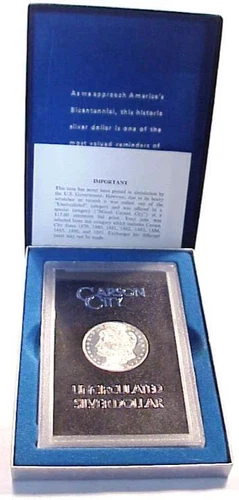 1885-CC MORGAN SILVER DOLLAR - Brilliant Uncirculated GSA - BOX, COA