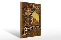 Holzschild Bayern 30X40 Cm Schloss Neuschwanstein Schwangau Deko Schild