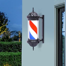 Barber Shop Pole Light Rotating LED Stripes Hair Salon Open Sign Outdoor/Indoor