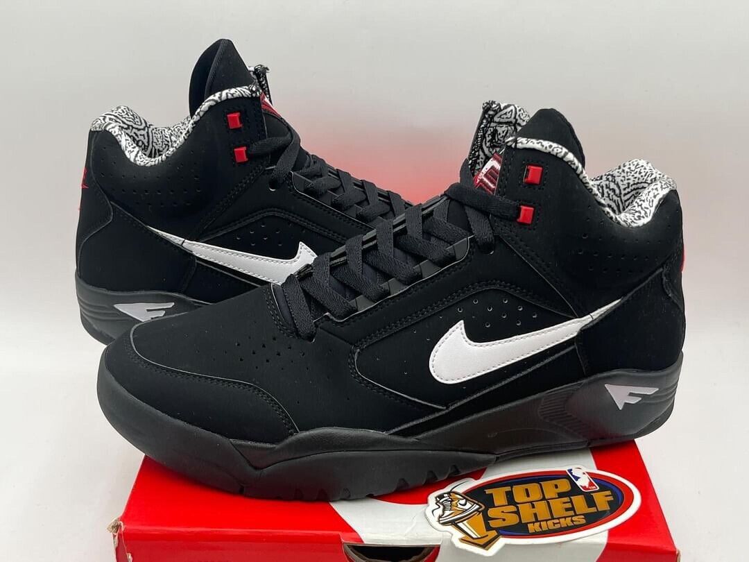 New Nike Air Flight Lite II Mid Black Varsity Red 2022 Size New Nike Air Flight Lite II Mid Black Varsity Red 2022 Size