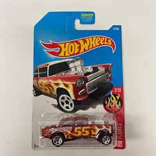 55 Chevy Hot Wheels 2017 HW Flames ' Die-Cast Car - Black With