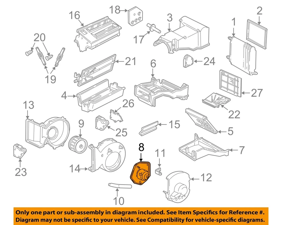 Used Front HVAC Blower Motor fits: 1998 Chevrolet Tahoe front Front Grade A - Image 3 of 4