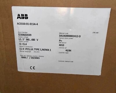 1 PC Brand New ABB Inverter ACS550-01-015A-4 Fast Shipping*TO