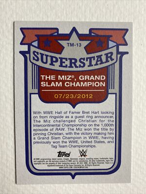The Miz 2021 Topps Heritage WWE Superstar Tribute TM-13 | eBay