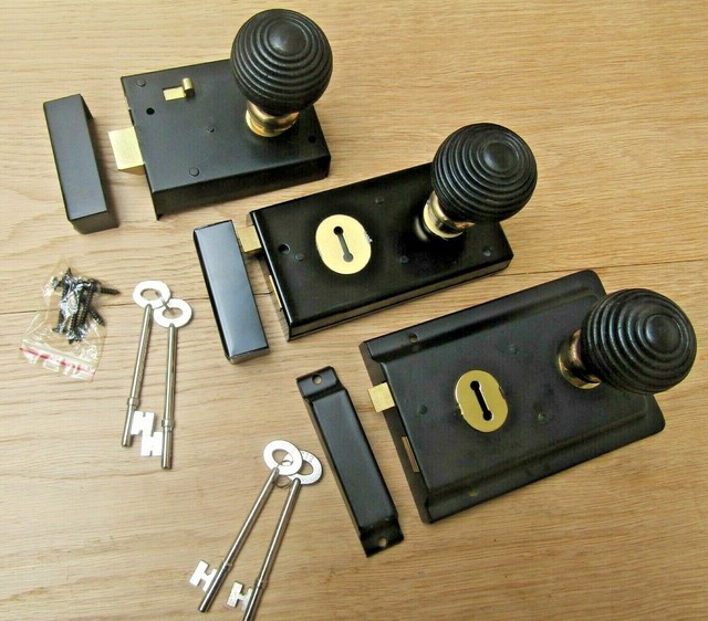 Rim Lock Door Knob Handle Sets Bathroom Bedroom Snib latch Old retro