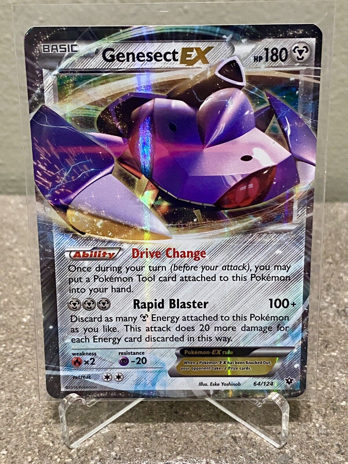 GENESECT EX Pokemon XY Fates Collide Ultra Rare Full Art TCG Card NEVER  PLAYED