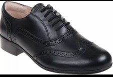 Image of Clarks HAMBLE OAK Ladies Black Leather Brogue Shoes Uk Size 3 D EUR 35.5.