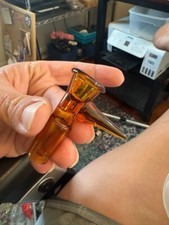 14MM Slide Bowl For Bong Single Hole Amber  14mm Bowl Slide