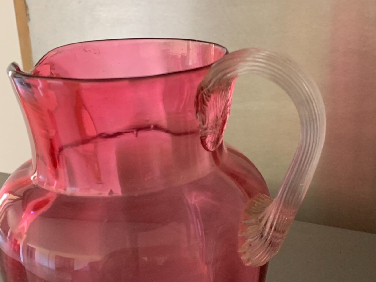 Vintage cranberry glass jug eBay