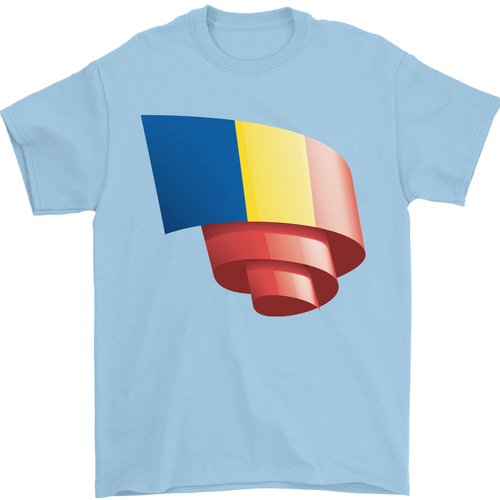 Curled Romania Flag Romanian Day Football Mens T-Shirt 100% Cotton - Picture 65 of 102