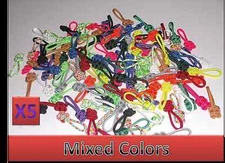 5 Lot 550 Paracord Zipper Pull / KeyChains ~2.5" - Mixed Colors