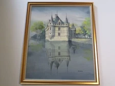 SCHLAEBITZ REALISTIC PAINTING REALISM MANSION ESTATE HOME LANDSCAPE CASTLE LARGE