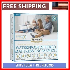 39X75 Hypoallergenic Waterproof Mattress Cover with Invisible Zipper - Twin Size