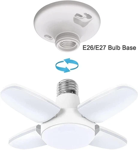 3 PCS LED Garage Light Bulb Deformable Ceiling Fixture Lights E27 Workshop Lamp - Bild 4 von 12