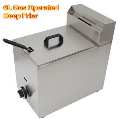 6L Stainless Steel Gas Deep Fryer Funnel Cake Fries Chicken Frying Machine