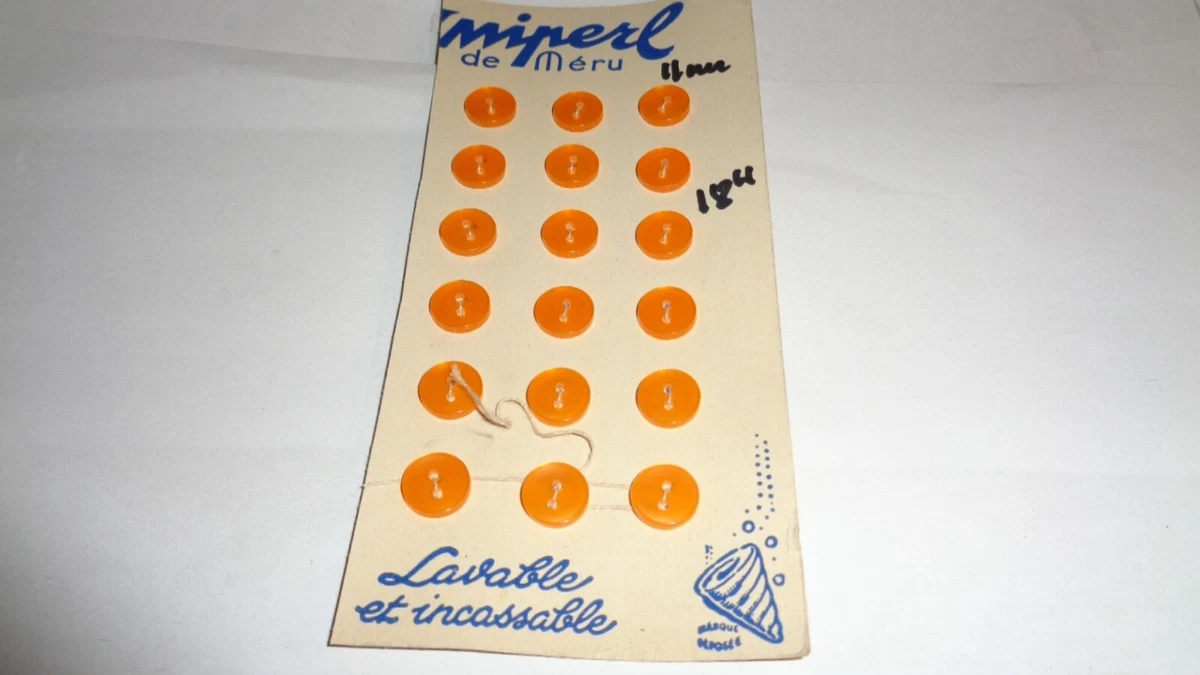 Lot 10 boutons vintage jaune mat veiné pourtour métal doré pied 1,4 cm