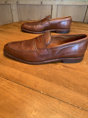 Allen Edmonds Lake Bluff Penny Loafers Woven Vamp Chilli USA  display picture 2