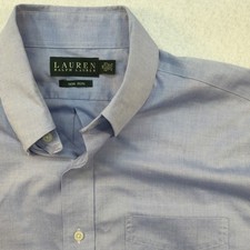 Lauren Ralph Lauren 16- 34/35 Long Sleeve Button-Down Light Blue Shirt Non Iron