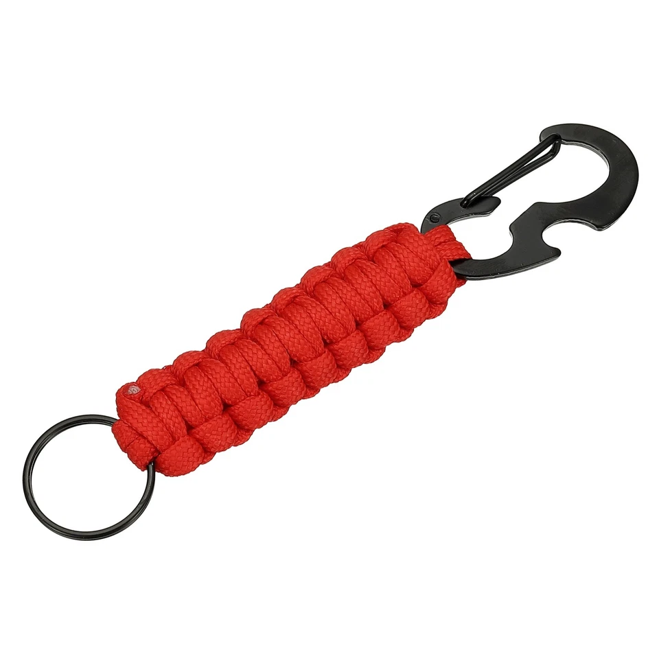 Für Paracord Schlüsselanhänger mit Flaschenöffner, Leuchtend Rot - Bild 1 von 4