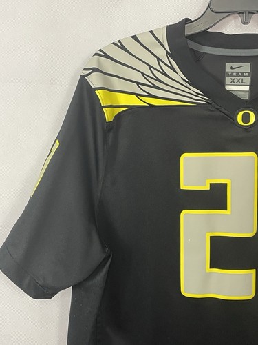 Nike Oregon Ducks Football Jersey #21 DeJuan Riggs Men’s Size XXL 2XL Black - Picture 10 of 22