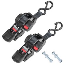 Ayaport Retractable Ratchet Straps 1 inch x 6ft Bolt-on Tie 1"x6'-2pcs, Black