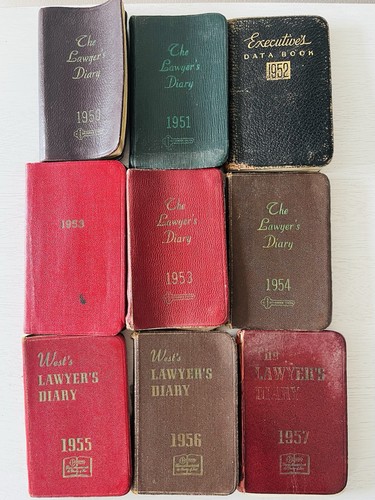 Lawyer’s Diary Archive 1950-1957 Washington DC Attorney 9 Vols Handwritten Notes