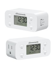 Dewenwils 24 Hour Programmable Digital Timer Outlet 2 Pack Timers For