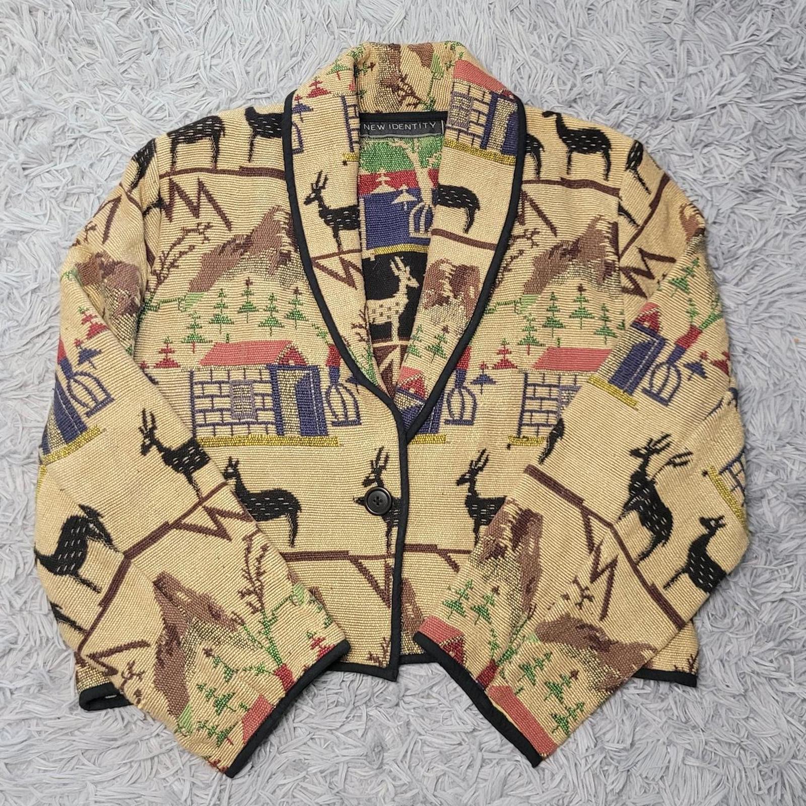 Vintage Western Patterned Blazer Jacket - image 1