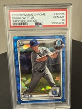 2020 Bowman Chrome Sapphire Bobby Witt Jr RC PSA 10 GEM MT 1st Royals
