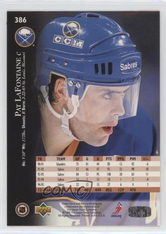 1995-96 Upper Deck Electric Ice Pat LaFontaine #386 HOF - Image 2 of 2