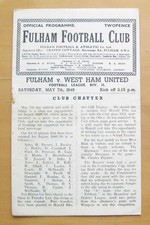 FULHAM v WEST HAM UNITED 1948/1949 *VG Condition Football Programme*