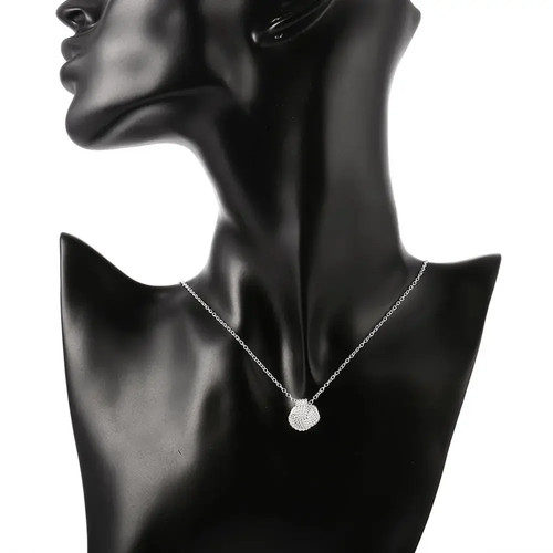 Orecchini a perno collana a sfera in argento di tendenza calda per donna. - Foto 6 di 24