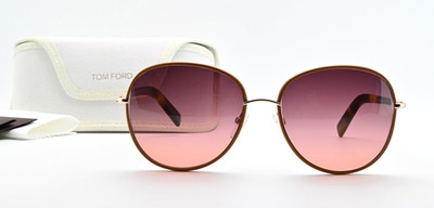 TOM FORD Sunglasses Georgia TF498 60W 59-17 140-2 Leather Look Pink UV Lens L