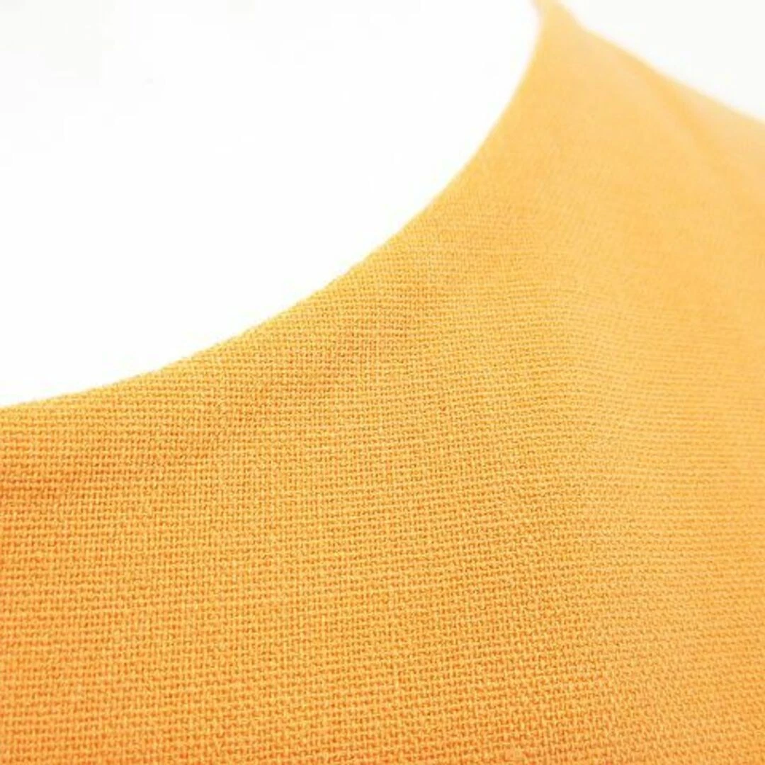 Abito Celine smanicato lunghezza ginocchio aderente 40 arancione elasticizzato spacco lana usato