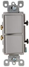 Leviton 15 Amp, 120/277 Volt, Decora Single-Pole, AC Combination Switch, Comm...