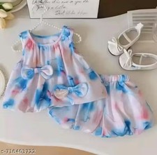 Indian Girls Holi Special Baby Girl Soft Printed Kids Western Wear Outfit For Ki