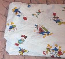 Vintage Disney Mickey Friends Fitted Crib Sheet 52x28