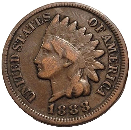 1888 Indian Head Penny Fine - Very Fine Condition (F-VF) Very Sharp Strike Coins
