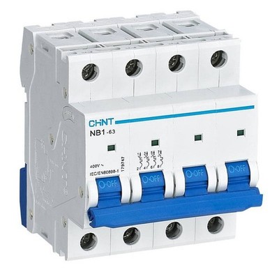 CHINT NB1-63 Magnetotermischer Leistungsschalter 4P 16A 6kA C 4 Module 180394