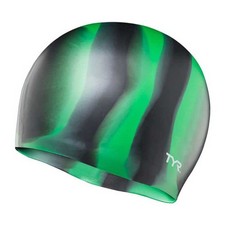 TYR Multi Color Silicone Swim Cap Hypoallergenic Durable Reduces Drag Adult