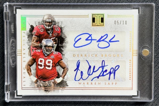2016 Panini Impeccable Dual Auto Warren Sapp/Derrick Brooks 5/10