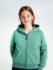 Cat  Jack Big Girls French Terry Zip-Up Hoodie Sweatshirt Size M Ocean Green