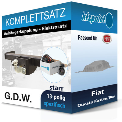 Für Fiat Ducato Transporter 11- G.D.W. Anhängerkupplung starr + 13polig E-Satz