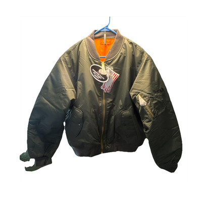 Rothco Bomber Jacket Men's XL Green Orange Lined Short Zip Army Outdoor