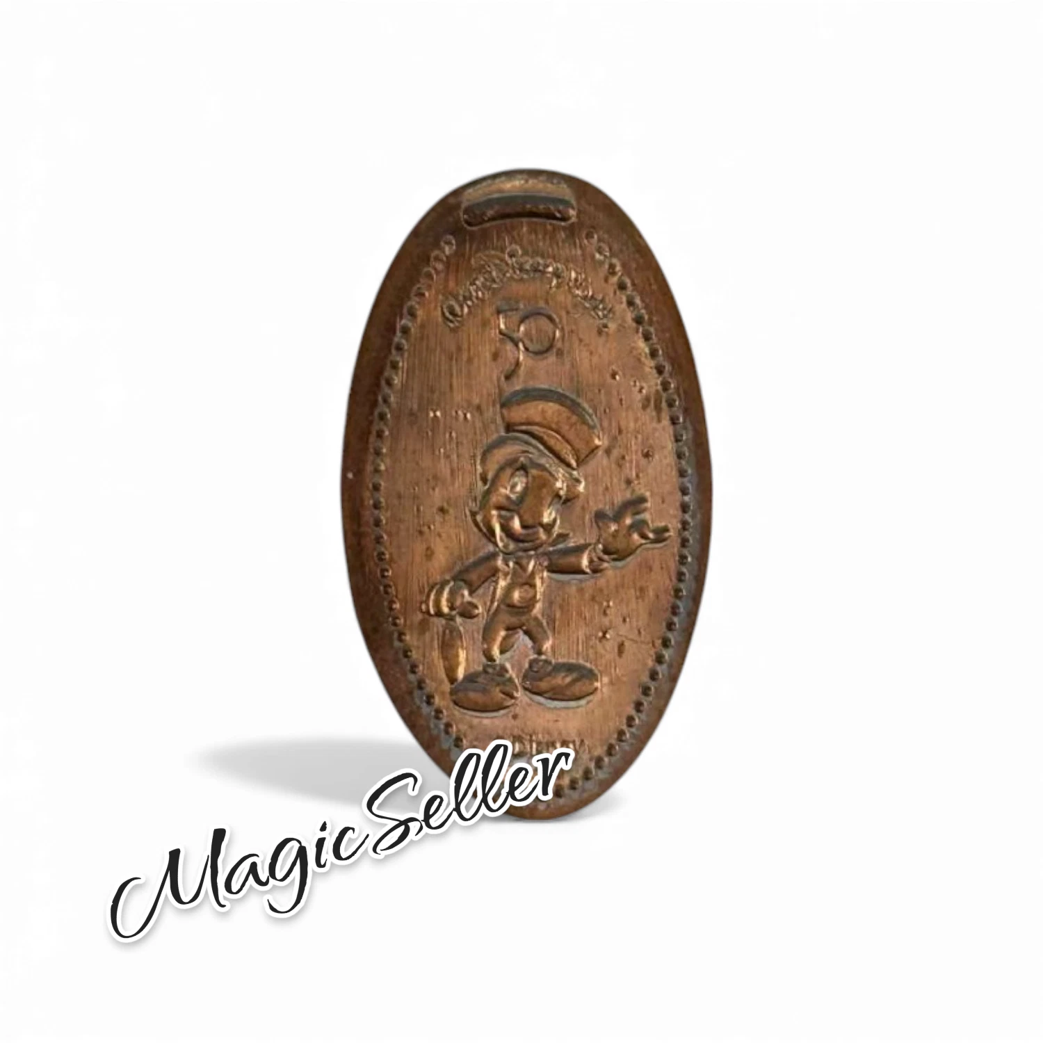 Walt Disney World Jiminy Crick  50th Anniversary Elongated Pressed Smashed Penny