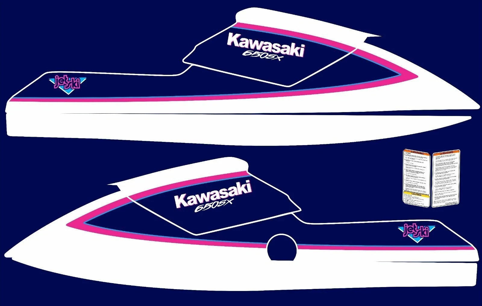 KAWASAKI 650 SX 1990 JETSKI / GRAPHIC SET / KIT DECAL / STICKERS