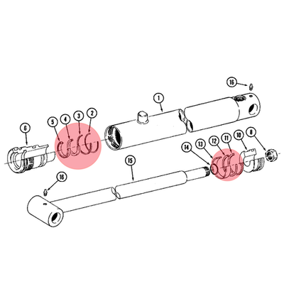 ell　〜6/4まで Hydraulic Cyl Seal Kit CASE 2250 2255 2350 2450 Bucket or Boom