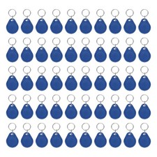 50 Pcs 13.56MHz UID Writable Rewritable Smart Key Fobs for Access, Blue
